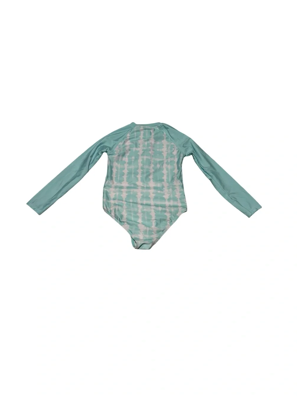 Wonder Nation Girls 5T Long Sleeve Aqua Tie Dye One Piece Swimsuit